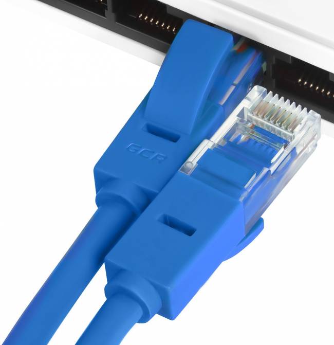 Greenconnect Патч-корд прямой 0.5m, UTP кат.5e, синий, позолоченные контакты, 24 AWG, литой, GCR-LNC01-0.5m, ethernet high speed 1 Гбит/с, RJ45, T568B Greenconnect RJ45(m) - RJ45(m) Cat. 5e U/UTP PVC 0.5м синий — для бизнеса и офиса