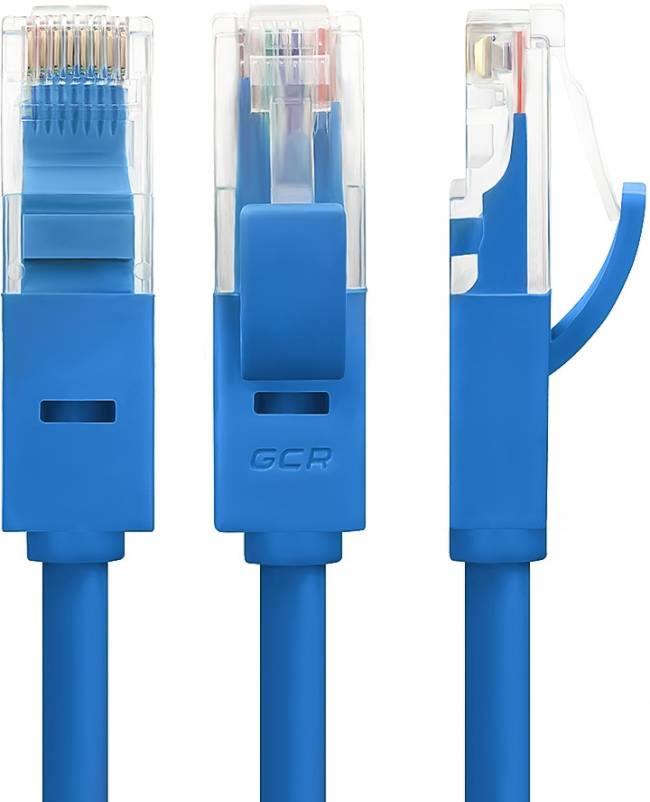 Greenconnect Патч-корд прямой 0.5m, UTP кат.5e, синий, позолоченные контакты, 24 AWG, литой, GCR-LNC01-0.5m, ethernet high speed 1 Гбит/с, RJ45, T568B Greenconnect RJ45(m) - RJ45(m) Cat. 5e U/UTP PVC 0.5м синий — для бизнеса и офиса