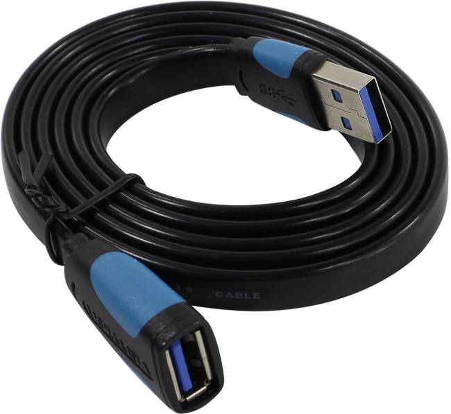 Кабель-удлинитель Vention USB 3.0 AM/AF - 1м плоский Vention USB 3.0 AM/AF - 1м — для бизнеса и офиса