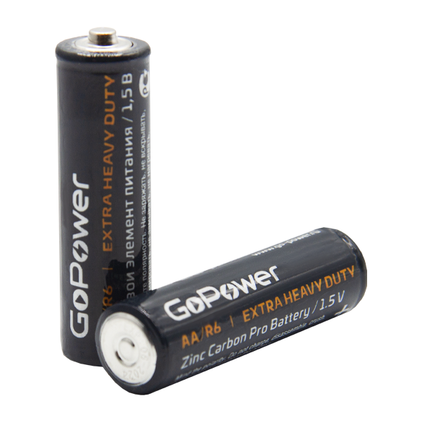 Батарейка GoPower R6 AA BL4 Heavy Duty 1.5V (4/48/576) блистер (4 шт.) Батарейка GoPower R6 AA (00-00015594) — для бизнеса и офиса Батарейка GoPower R6 AA BL4 Heavy Duty 1.5V (4/48/576) блистер (4 шт.) Батарейка GoPower R6 AA (00-00015594) — для бизнеса и офиса
