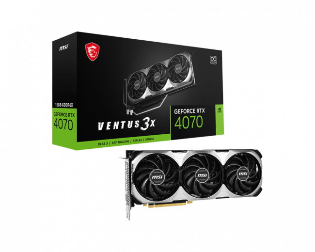 Видеокарта MSI GeForce RTX 4070 VENTUS 3X 12G OC — для бизнеса и офиса Видеокарта MSI GeForce RTX 4070 VENTUS 3X 12G OC — для бизнеса и офиса