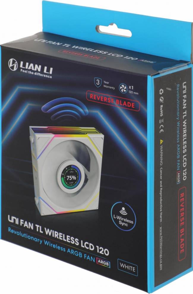 Вентилятор для корпуса Lian-Li G99.12RTLLCD1W1W.R0 — для бизнеса и офиса Вентилятор для корпуса Lian-Li G99.12RTLLCD1W1W.R0 — для бизнеса и офиса
