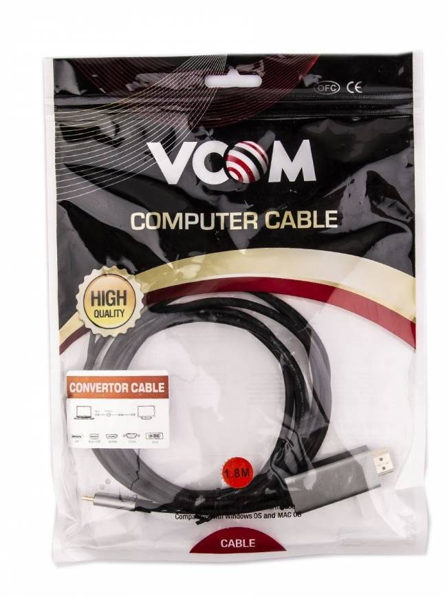 Кабель-адаптер USB 3.1 Type-Cm --> HDMI A(m) 4K@60Hz, 1.8m , PD, Alum Shell,VCOM <CU423MCPD-1.8M> VCOM USB 3.2 Type-C (m) - HDMI (m),USB 3.2 Type-C (m) — для бизнеса и офиса Кабель-адаптер USB 3.1 Type-Cm --> HDMI A(m) 4K@60Hz, 1.8m , PD, Alum Shell,VCOM <CU423MCPD-1.8M> VCOM USB 3.2 Type-C (m) - HDMI (m),USB 3.2 Type-C (m) — для бизнеса и офиса