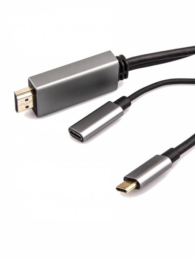 Кабель-адаптер USB 3.1 Type-Cm --> HDMI A(m) 4K@60Hz, 1.8m , PD, Alum Shell,VCOM <CU423MCPD-1.8M> VCOM USB 3.2 Type-C (m) - HDMI (m),USB 3.2 Type-C (m) — для бизнеса и офиса Кабель-адаптер USB 3.1 Type-Cm --> HDMI A(m) 4K@60Hz, 1.8m , PD, Alum Shell,VCOM <CU423MCPD-1.8M> VCOM USB 3.2 Type-C (m) - HDMI (m),USB 3.2 Type-C (m) — для бизнеса и офиса