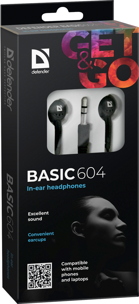 Defender Наушники вставки Basic 604 черный Defender Basic 604 — для бизнеса и офиса