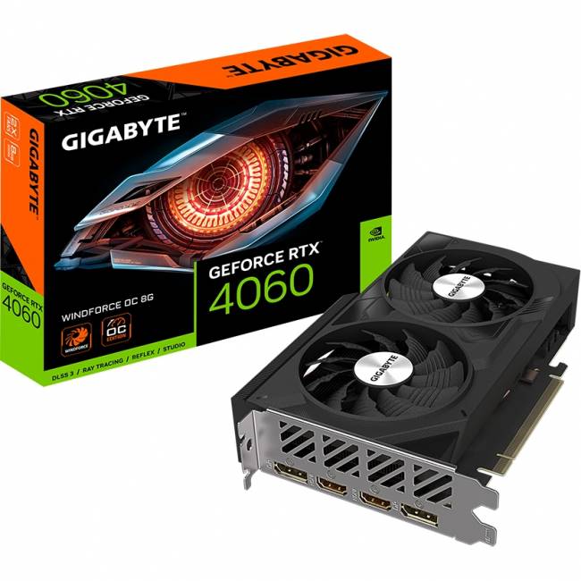 Видеокарта Gigabyte GV-N4060WF2OC-8GD — для бизнеса и офиса Видеокарта Gigabyte GV-N4060WF2OC-8GD — для бизнеса и офиса