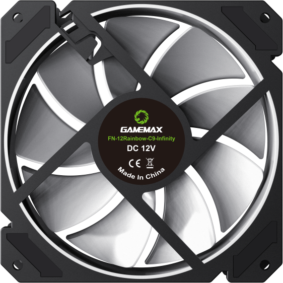 Кулер для корпуса ПК Gamemax FN-12Rainbow-C9 — для бизнеса и офиса