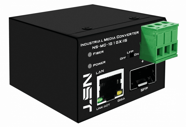 Промышленный компактный медиаконвертер Gigabit Ethernet New System Technologies NS-MC-1G1GX/IS — для бизнеса и офиса