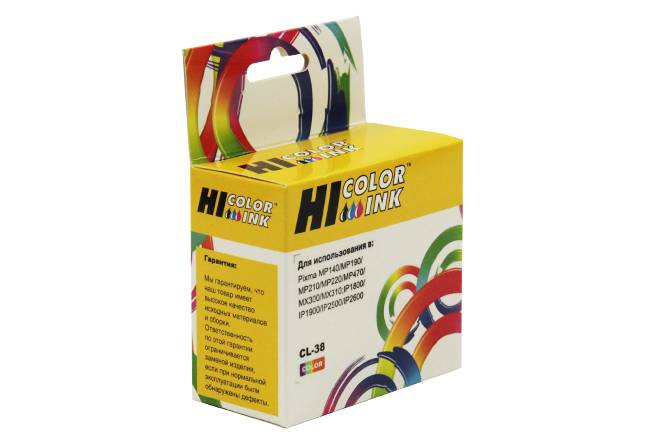 Картридж Hi-Black (HB-CL-38) для Canon PIXMA iP1800/2500/MP140/MX300, Color — для бизнеса и офиса Картридж Hi-Black (HB-CL-38) для Canon PIXMA iP1800/2500/MP140/MX300, Color — для бизнеса и офиса