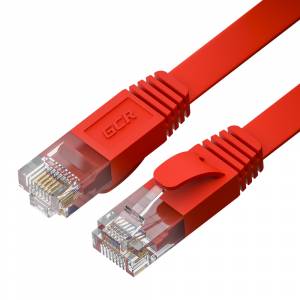 GCR Патч-корд PROF плоский прямой 0.15m, UTP медь кат.6, красный, 30 AWG, ethernet high speed 10 Гбит/с, RJ45, T568B, GCR-52832 Greenconnect GCR-52832