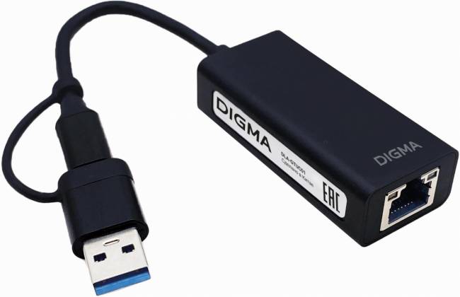 Сетевой адаптер 2.5G Ethernet Digma DLA-GTUC01 — для бизнеса и офиса