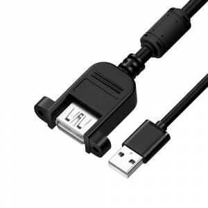 GCR Удлинитель 0.5m USB AM/AF крепление под винт, черный,  GCR-52442 Удлинитель Greenconnect 0.5 м (GCR-52442)