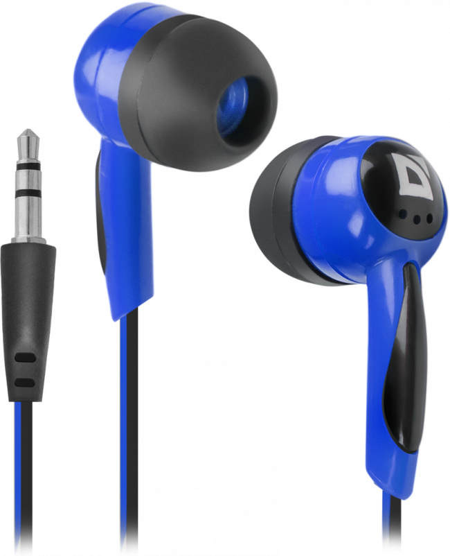 Defender Наушники вставки Basic 604 черный + голубой Defender Basic 604 — для бизнеса и офиса