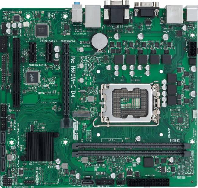 Материнская плата ASUS PRO H610M-C D4-CSM — для бизнеса и офиса Материнская плата ASUS PRO H610M-C D4-CSM — для бизнеса и офиса