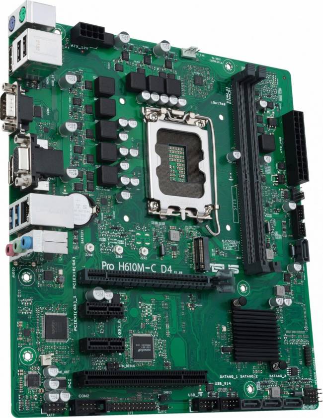 Материнская плата ASUS PRO H610M-C D4-CSM — для бизнеса и офиса Материнская плата ASUS PRO H610M-C D4-CSM — для бизнеса и офиса