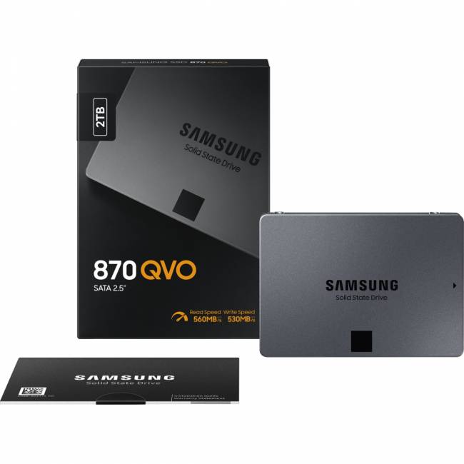 Твердотельные накопители Samsung 870 QVO 2000GB (MZ-77Q2T0BW) — для бизнеса и офиса Твердотельные накопители Samsung 870 QVO 2000GB (MZ-77Q2T0BW) — для бизнеса и офиса