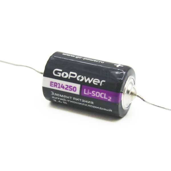 Батарейка GoPower 14250 1/2AA PC1 Li-SOCl2 3.6V с выводами (1/10/500) Батарейка GoPower 14250 1/2AA (00-00015330) — для бизнеса и офиса Батарейка GoPower 14250 1/2AA PC1 Li-SOCl2 3.6V с выводами (1/10/500) Батарейка GoPower 14250 1/2AA (00-00015330) — для бизнеса и офиса