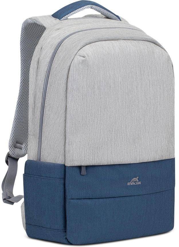 Рюкзак для ноутбука 17.3" Riva 7567 GREY/DARK BLUE — для бизнеса и офиса Рюкзак для ноутбука 17.3" Riva 7567 GREY/DARK BLUE — для бизнеса и офиса