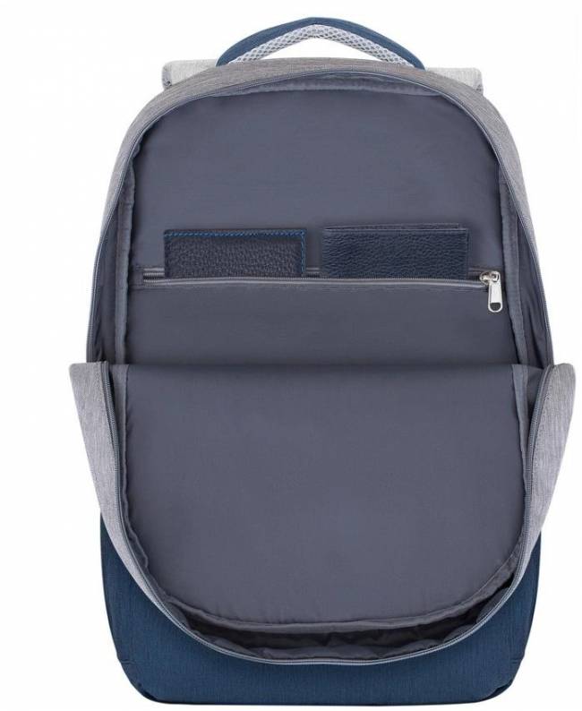 Рюкзак для ноутбука 17.3" Riva 7567 GREY/DARK BLUE — для бизнеса и офиса Рюкзак для ноутбука 17.3" Riva 7567 GREY/DARK BLUE — для бизнеса и офиса