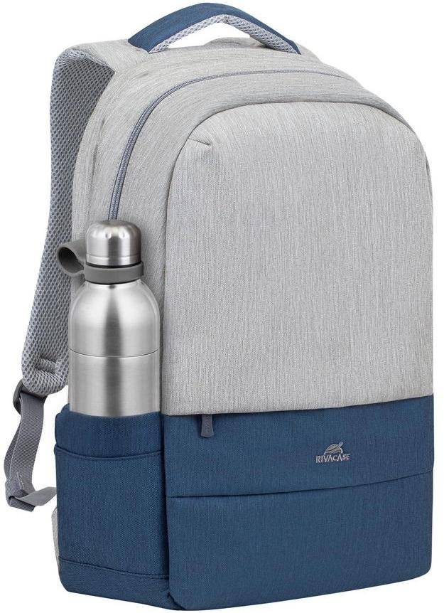 Рюкзак для ноутбука 17.3" Riva 7567 GREY/DARK BLUE — для бизнеса и офиса Рюкзак для ноутбука 17.3" Riva 7567 GREY/DARK BLUE — для бизнеса и офиса