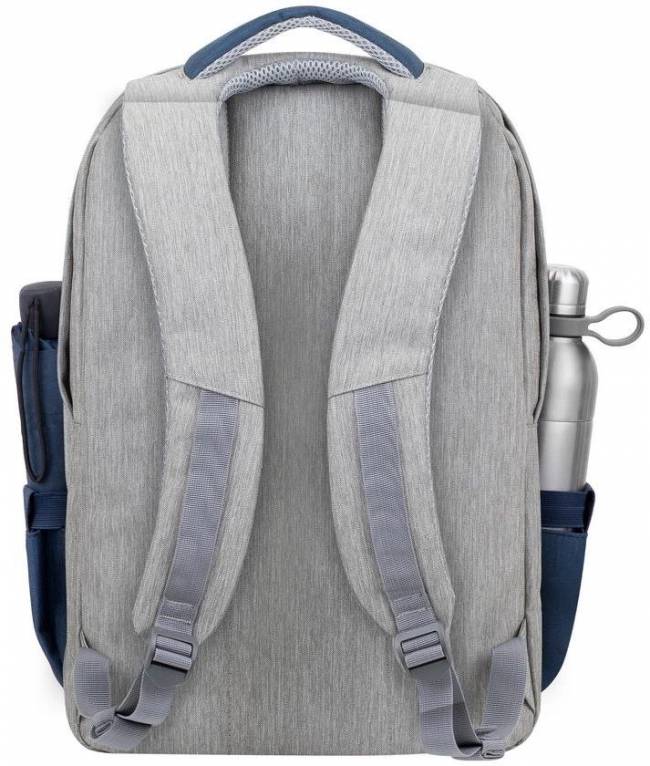 Рюкзак для ноутбука 17.3" Riva 7567 GREY/DARK BLUE — для бизнеса и офиса Рюкзак для ноутбука 17.3" Riva 7567 GREY/DARK BLUE — для бизнеса и офиса