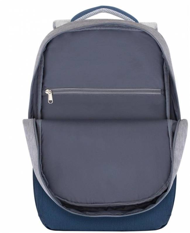Рюкзак для ноутбука 17.3" Riva 7567 GREY/DARK BLUE — для бизнеса и офиса Рюкзак для ноутбука 17.3" Riva 7567 GREY/DARK BLUE — для бизнеса и офиса