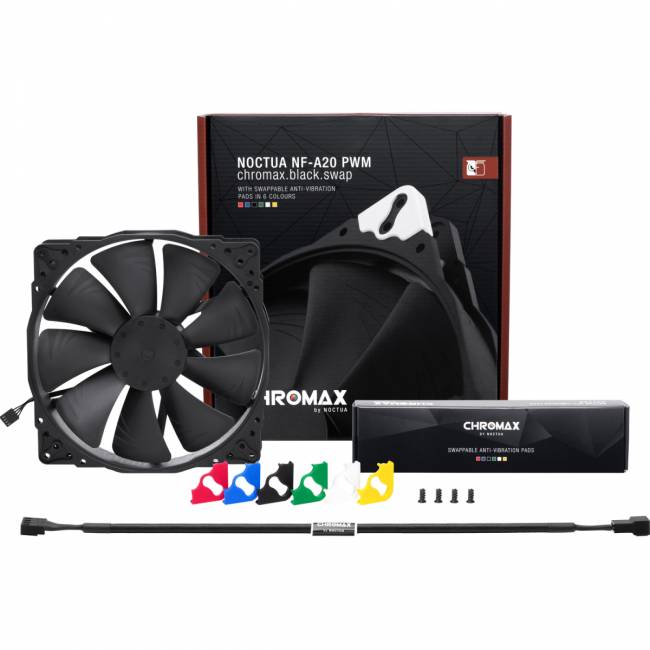 Кулер для корпуса Noctua NF-A20 PWM chromax.black.swap — для бизнеса и офиса Кулер для корпуса Noctua NF-A20 PWM chromax.black.swap — для бизнеса и офиса