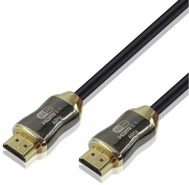 Кабель HDMI 19M/M,ver. 2.1, 8K@60 Hz 2m метал разъемы, нейлоновая оплетка Telecom <TCG300-2M> VCOM HDMI (m) - HDMI (m) 2м — для бизнеса и офиса