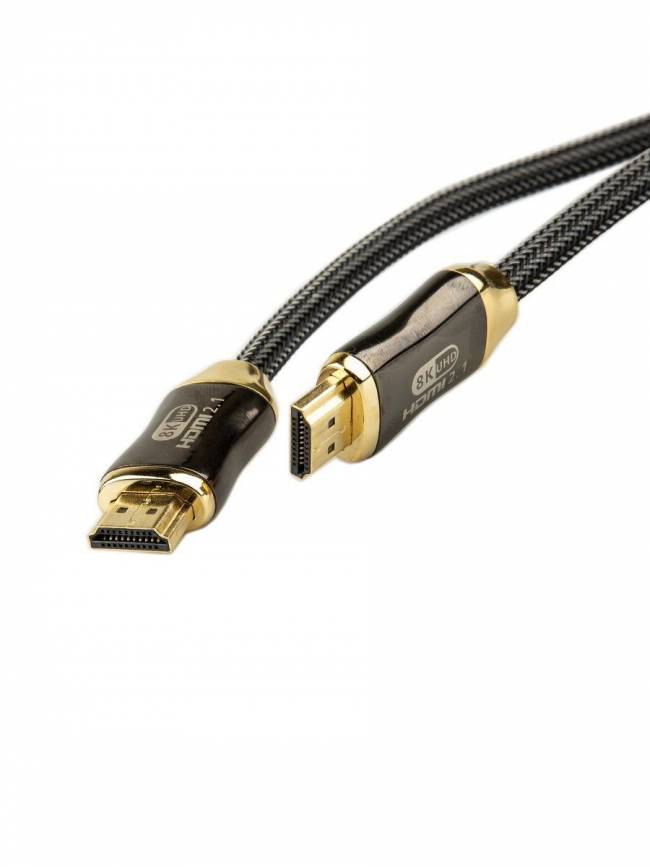 Кабель HDMI 19M/M,ver. 2.1, 8K@60 Hz 2m метал разъемы, нейлоновая оплетка Telecom <TCG300-2M> VCOM HDMI (m) - HDMI (m) 2м — для бизнеса и офиса