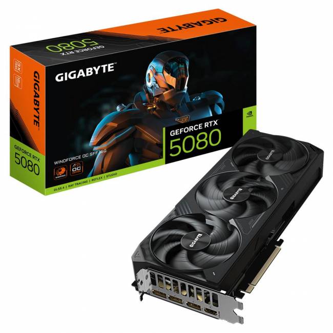 Видеокарта Gigabyte GV-N5080WF3OC-16GD — для бизнеса и офиса Видеокарта Gigabyte GV-N5080WF3OC-16GD — для бизнеса и офиса