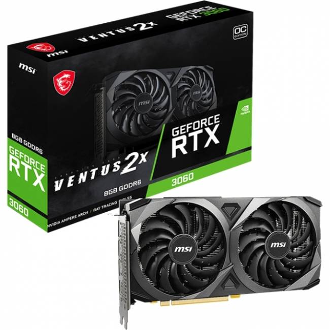 Видеокарта MSI GeForce RTX 3060 VENTUS 2X 8G OC — для бизнеса и офиса Видеокарта MSI GeForce RTX 3060 VENTUS 2X 8G OC — для бизнеса и офиса