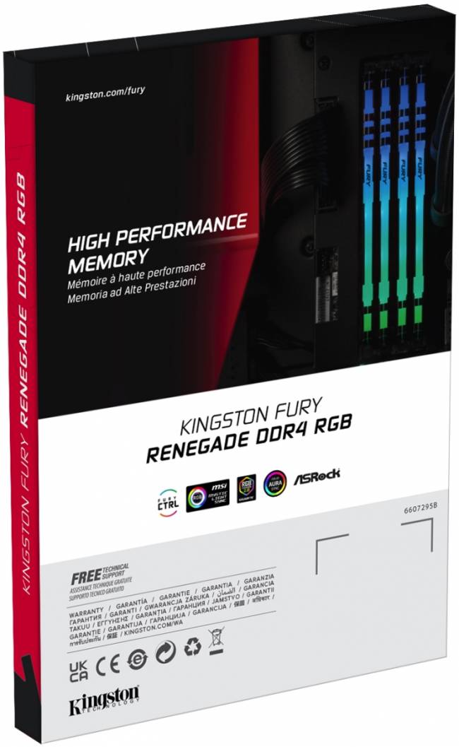 Память оперативная Kingston FURY Renegade RGB KF440C19RBA/8 — для бизнеса и офиса Память оперативная Kingston FURY Renegade RGB KF440C19RBA/8 — для бизнеса и офиса