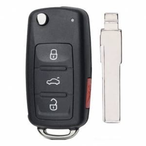 Корпус выкидного ключа VOLKSWAGEN 3+1 кнопки HU-HAA HU66, с лого