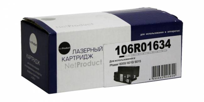 Тонер-картридж NetProduct (N-106R01634) для Xerox Phaser 6000/6010/WC6015, Bk, 2K — для бизнеса и офиса Тонер-картридж NetProduct (N-106R01634) для Xerox Phaser 6000/6010/WC6015, Bk, 2K — для бизнеса и офиса