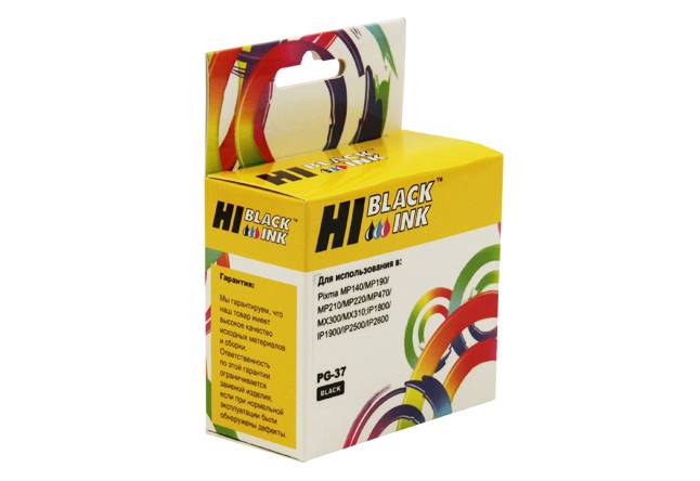 Картридж Hi-Black (HB-PG-37) для Canon PIXMA iP1800/2500/MP140/MX300, Bk — для бизнеса и офиса Картридж Hi-Black (HB-PG-37) для Canon PIXMA iP1800/2500/MP140/MX300, Bk — для бизнеса и офиса
