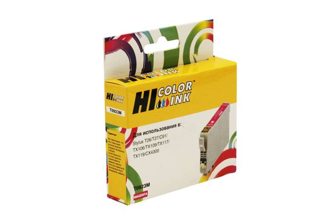 Картридж Hi-Black (HB-T0923) для Epson Stylus C91/CX4300/T26/TX106/109, M — для бизнеса и офиса Картридж Hi-Black (HB-T0923) для Epson Stylus C91/CX4300/T26/TX106/109, M — для бизнеса и офиса