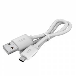 GCR Кабель 1.0m MicroUSB, быстрая зарядка, белый нейлон, GCR-54082 Кабель Greenconnect 1 м (GCR-54082)
