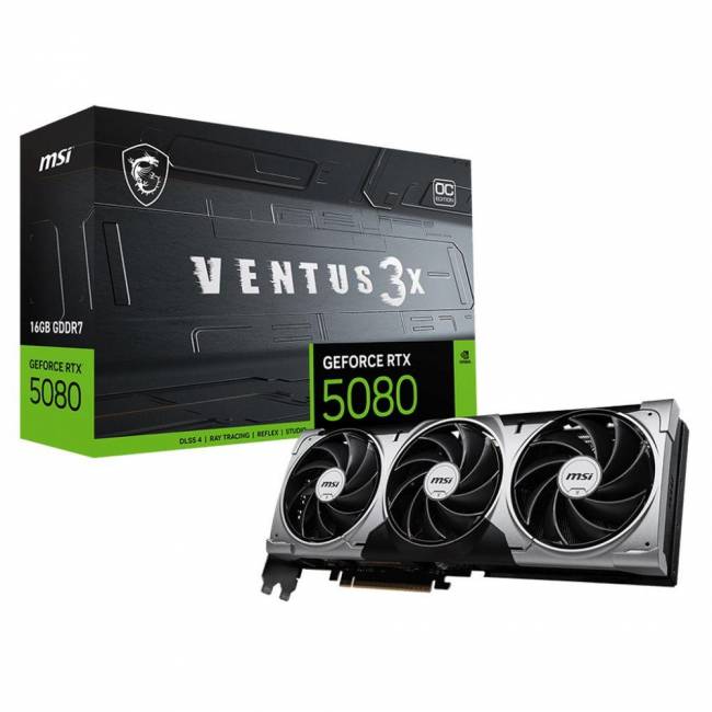 Видеокарты MSI RTX 5080 16G VENTUS 3X OC — для бизнеса и офиса Видеокарты MSI RTX 5080 16G VENTUS 3X OC — для бизнеса и офиса