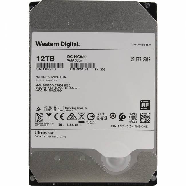 Жесткий диск HGST Ultrastar HE12 12TB (HUH721212ALE604) — для бизнеса и офиса