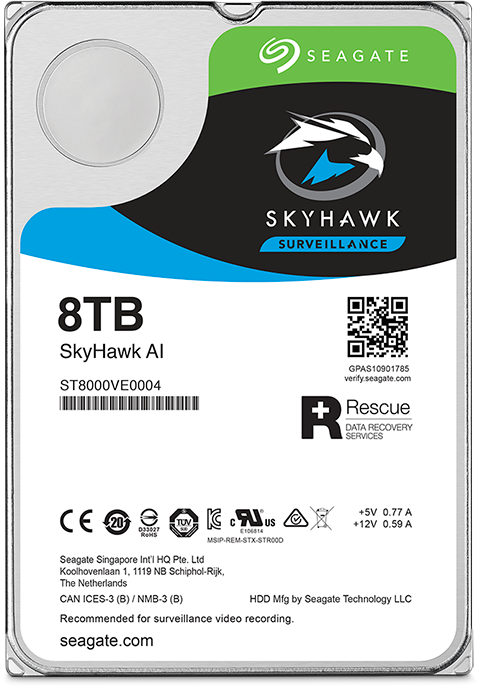 Жесткий диск Seagate SkyHawk AI Surveillance ST8000VE0004 — для бизнеса и офиса Жесткий диск Seagate SkyHawk AI Surveillance ST8000VE0004 — для бизнеса и офиса