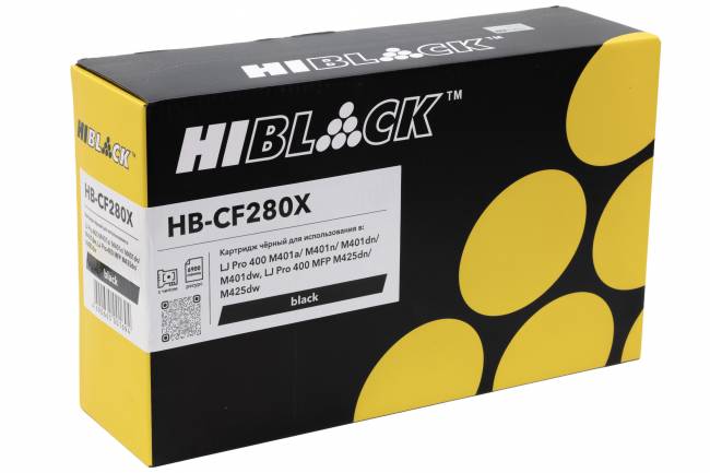 Картридж Hi-Black (HB-CF280X) для HP LJ Pro 400 M401/Pro 400 MFP M425, 6,9K — для бизнеса и офиса Картридж Hi-Black (HB-CF280X) для HP LJ Pro 400 M401/Pro 400 MFP M425, 6,9K — для бизнеса и офиса