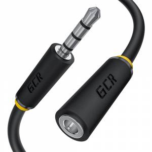 GCR Удлинитель для гарнитуры 0.15m jack 3,5mm/jack 3,5mm черный, желтая окантовка, 28AWG, M/F, GCR-53262 Greenconnect jack 3,5mm (m) - jack 3,5mm (f) 3.5  0.15м черный