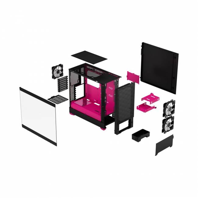 Корпус ПК без блока питания Корпус Design Pop Air RGB Magenta Core TG Clear Tint (FD-C-POR1A-03) — для бизнеса и офиса Корпус ПК без блока питания Корпус Design Pop Air RGB Magenta Core TG Clear Tint (FD-C-POR1A-03) — для бизнеса и офиса