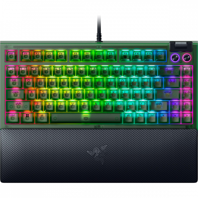 Игровая клавиатура Razer BlackWidow V4 75% - Phantom Green Ed. - US Layout Razer RZ03-05003300-R3M1 — для бизнеса и офиса Игровая клавиатура Razer BlackWidow V4 75% - Phantom Green Ed. - US Layout Razer RZ03-05003300-R3M1 — для бизнеса и офиса
