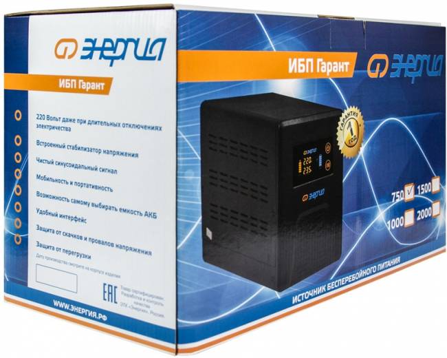 ИБП Гарант- 750 12В 750 ВА ЭНЕРГИЯ ИБП Гарант UPS 750 — для бизнеса и офиса ИБП Гарант- 750 12В 750 ВА ЭНЕРГИЯ ИБП Гарант UPS 750 — для бизнеса и офиса