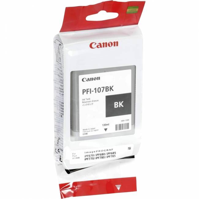 Картридж Canon PFI-107 BK (6705B001) — для бизнеса и офиса Картридж Canon PFI-107 BK (6705B001) — для бизнеса и офиса