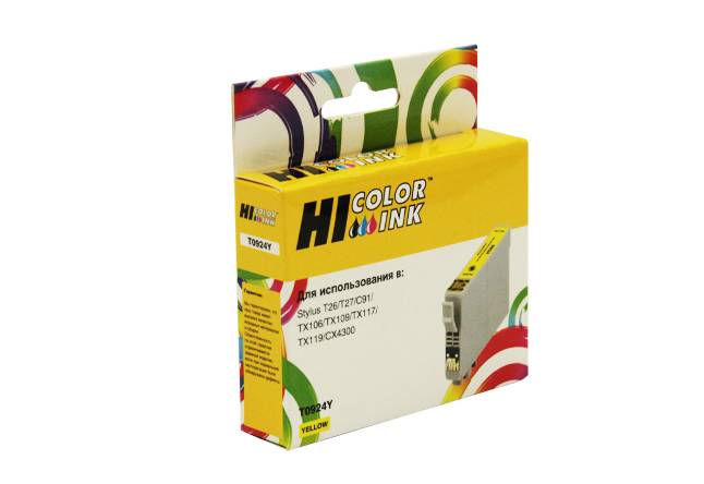 Картридж Hi-Black (HB-T0924) для Epson Stylus C91/CX4300/T26/TX106/109, Y — для бизнеса и офиса Картридж Hi-Black (HB-T0924) для Epson Stylus C91/CX4300/T26/TX106/109, Y — для бизнеса и офиса