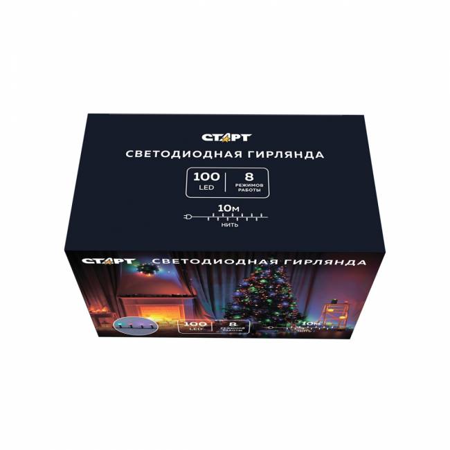 Гирлянда Гирлянда 100LED 220V, 8 режимов, 10 м, нить, разноцветная — для бизнеса и офиса Гирлянда Гирлянда 100LED 220V, 8 режимов, 10 м, нить, разноцветная — для бизнеса и офиса