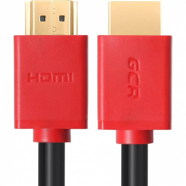 GCR Кабель 3.0m HDMI версия 1.4, черный, красные коннекторы, OD7.3mm, 30/30 AWG, позолоченные контакты, Ethernet 10.2 Гбит/с, 3D, 4K GCR-HM450-3.0m, экран Greenconnect GCR-HM450-3.0m — для бизнеса и офиса