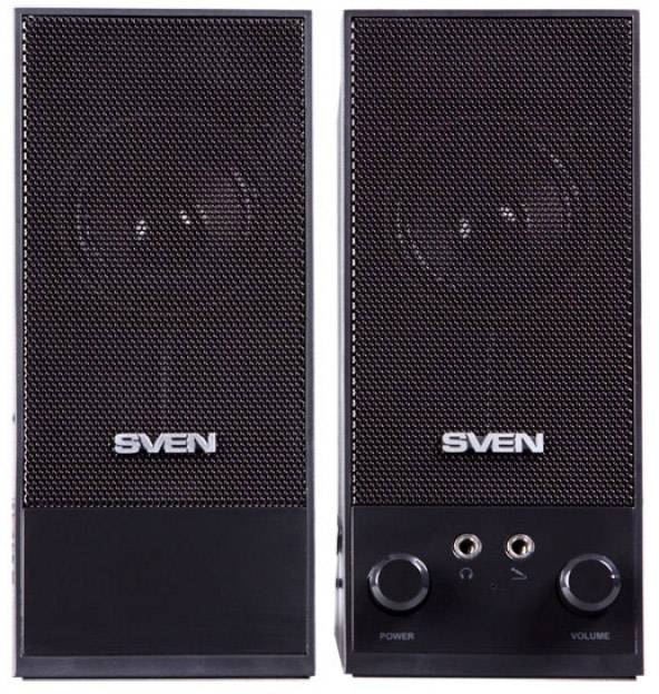 SVEN SPS-604, чёрный, акустическая система 2.0, мощность 2х2 Вт(RMS) SVEN SPS-604 — для бизнеса и офиса